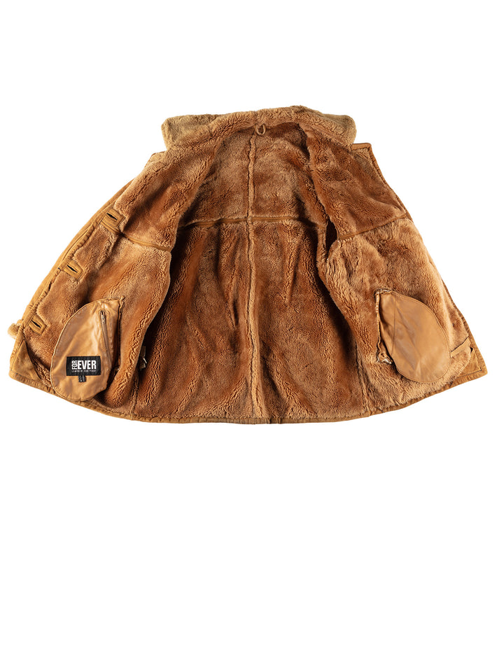 Vintage 80's Women Sheepskin Coat in BrownMN599