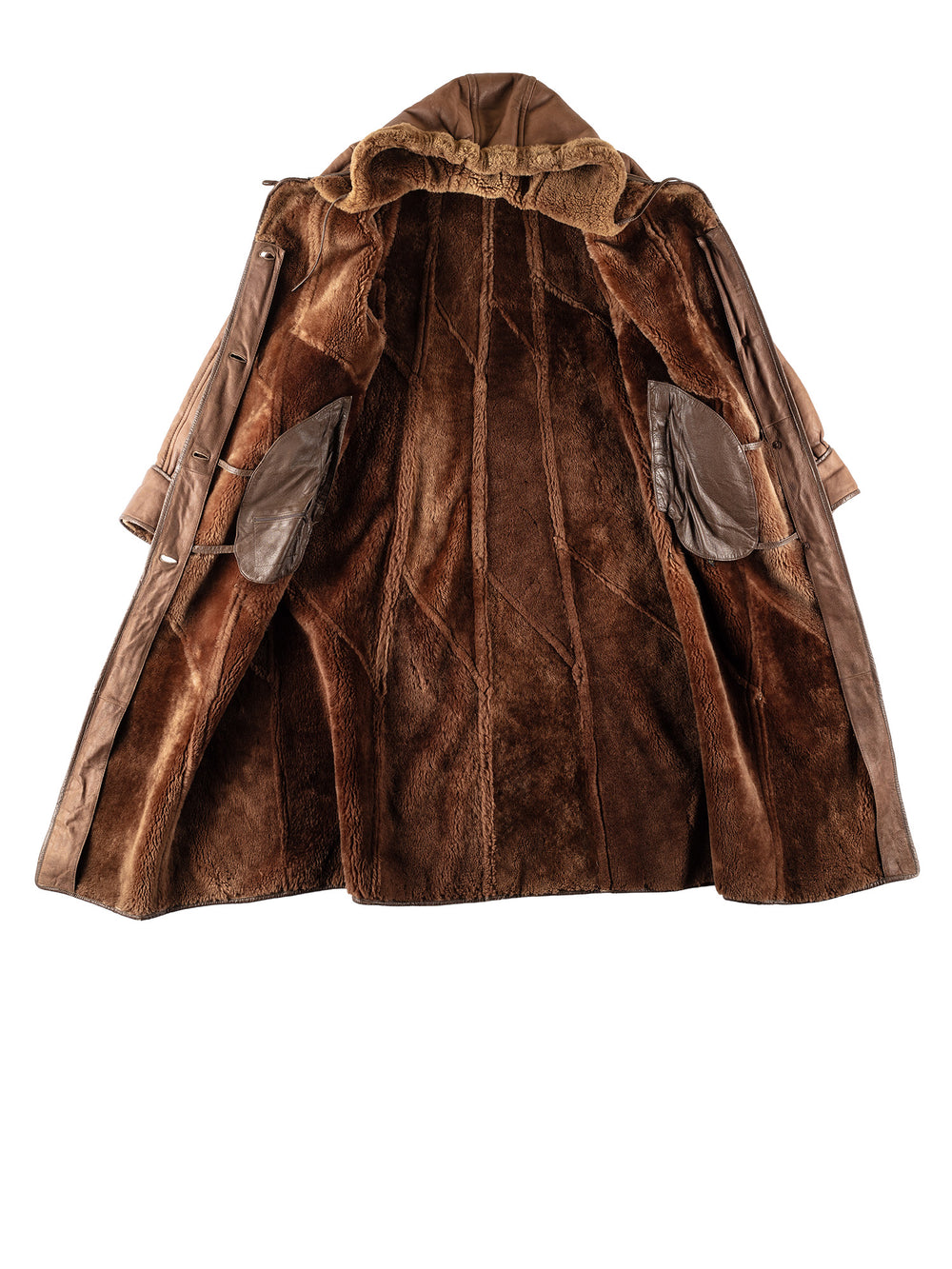 Vintage 80's Women Sheepskin Coat in BrownMN776