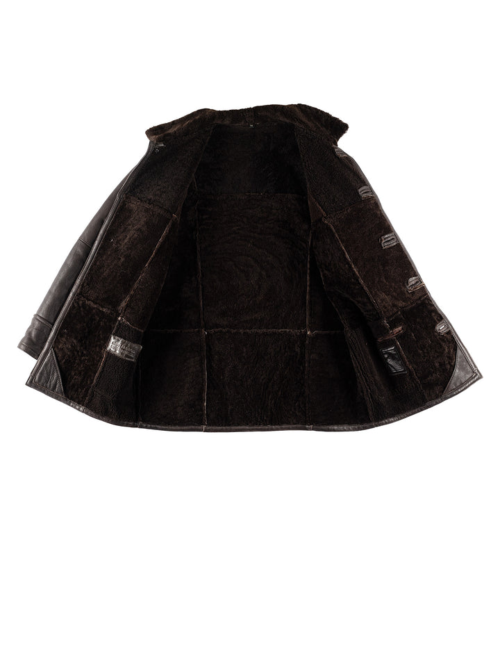Vintage 80's Men Sheepskin Coat in BrownVN774