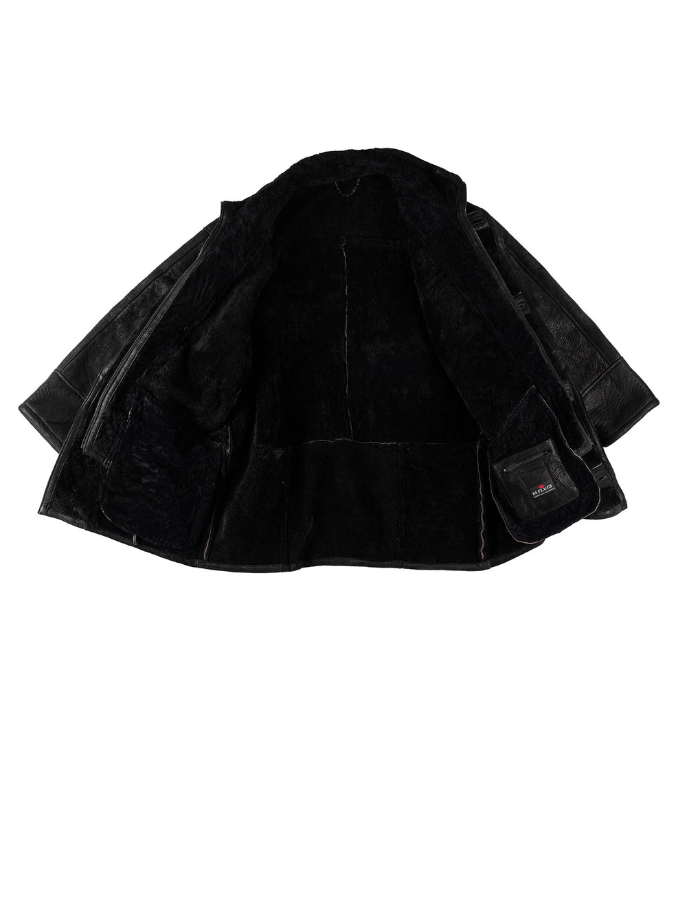 Vintage 80's Men Sheepskin Coat in BlackVN556