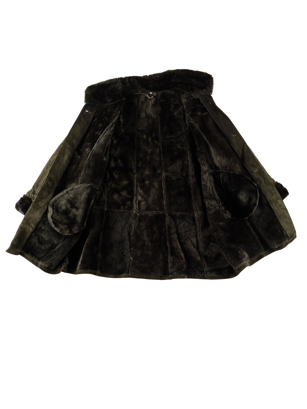 Vintage 80's Women Sheepskin Coat in GreenMN661