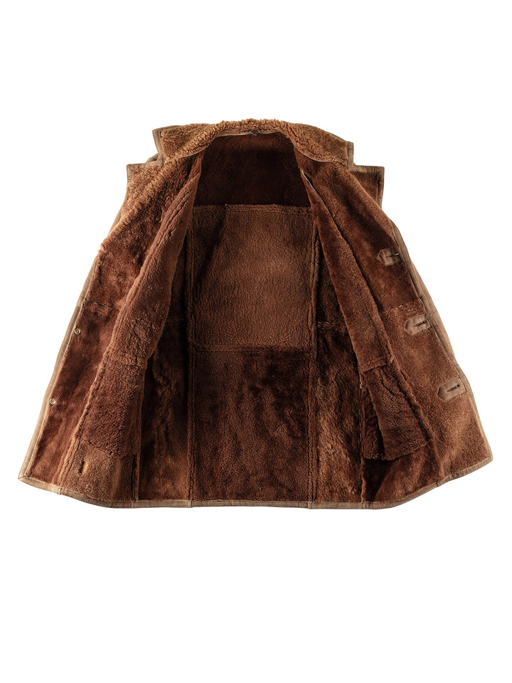 Vintage 70's Men Sheepskin Coat in BeigeVN404