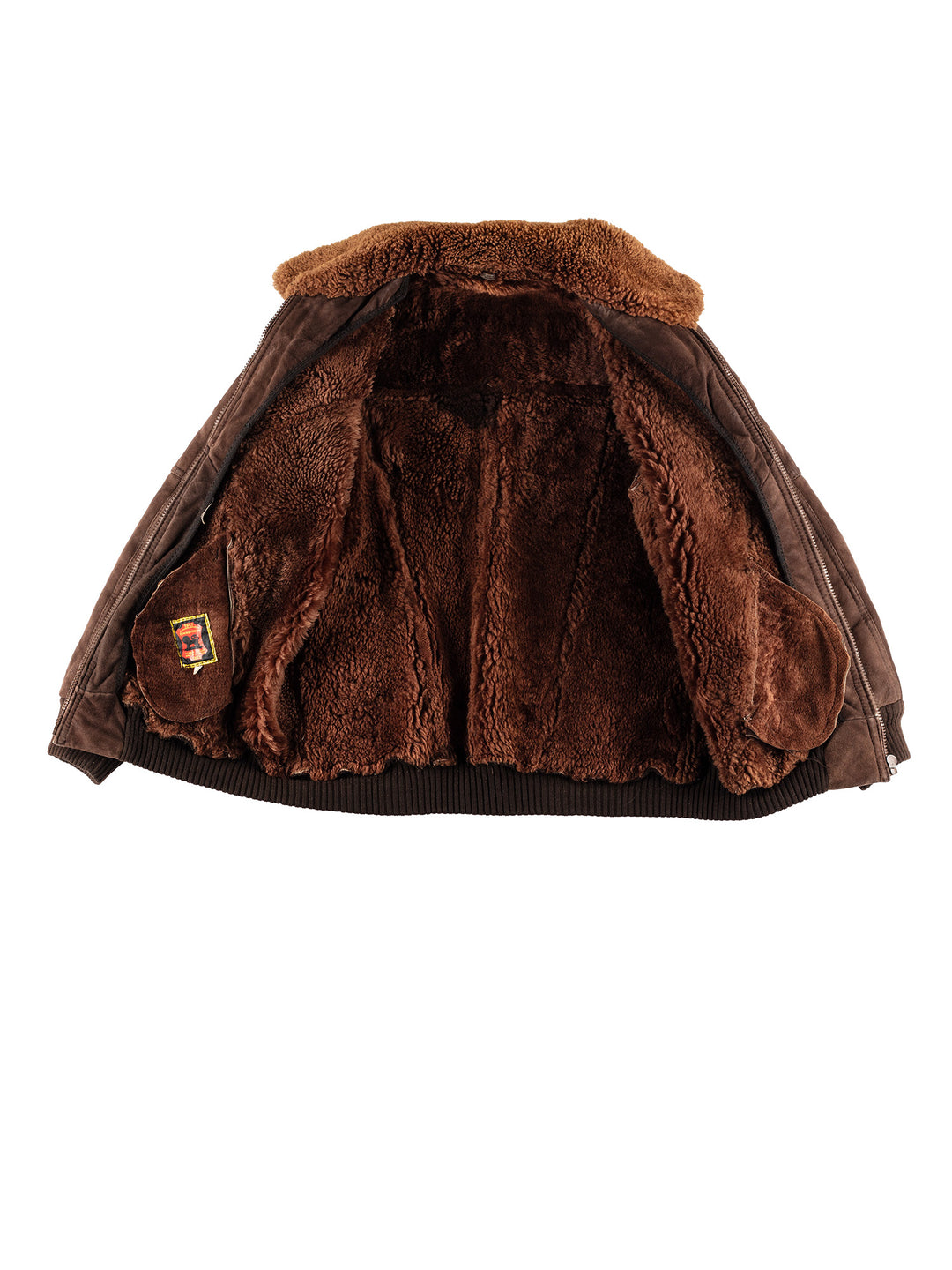 Vintage 80's Men Sheepskin Jacket in BrownVN442