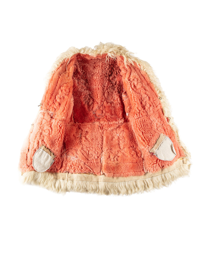 Vintage 70's Women Sheepskin Coat in RedMN587