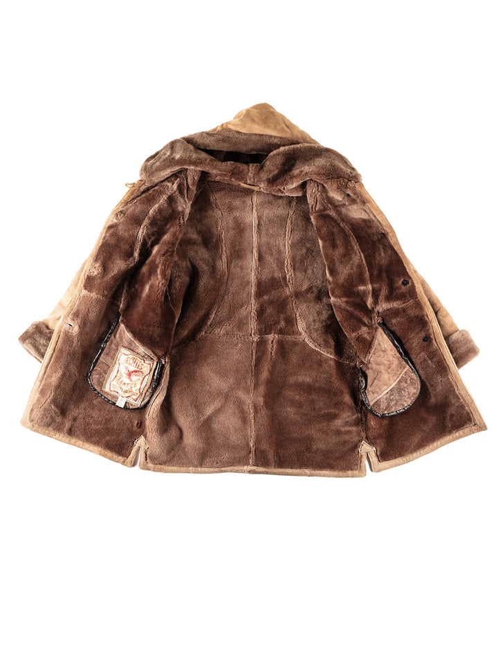 Vintage 80's Women Sheepskin Coat in BrownMN307