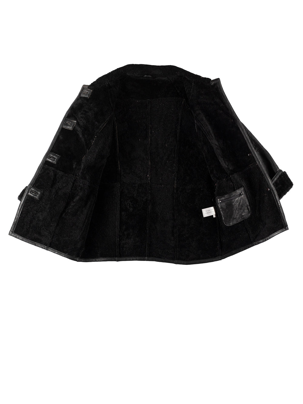 Vintage 80's Women Sheepskin Coat in BlackMN725