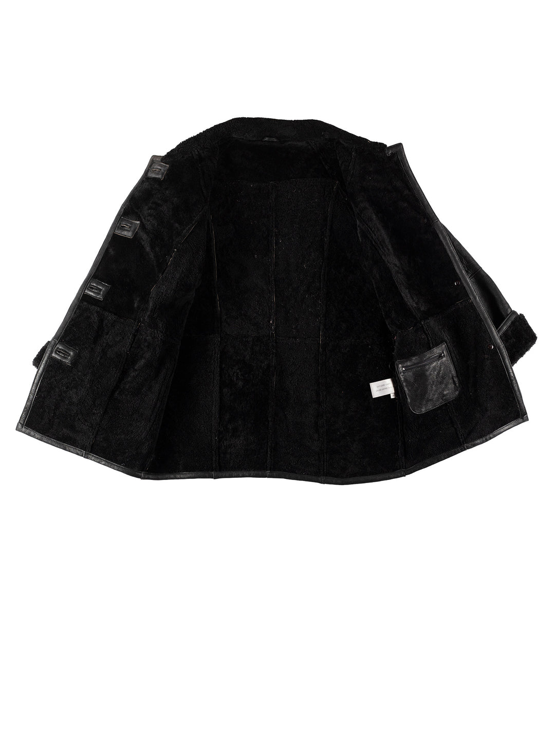 Vintage 80's Women Sheepskin Coat in BlackMN725