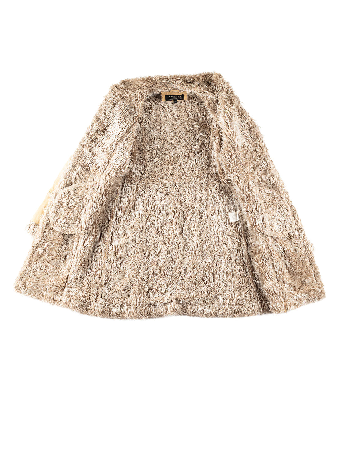 Vintage 80's Women Faux Sheepskin Coat in BeigeMN299