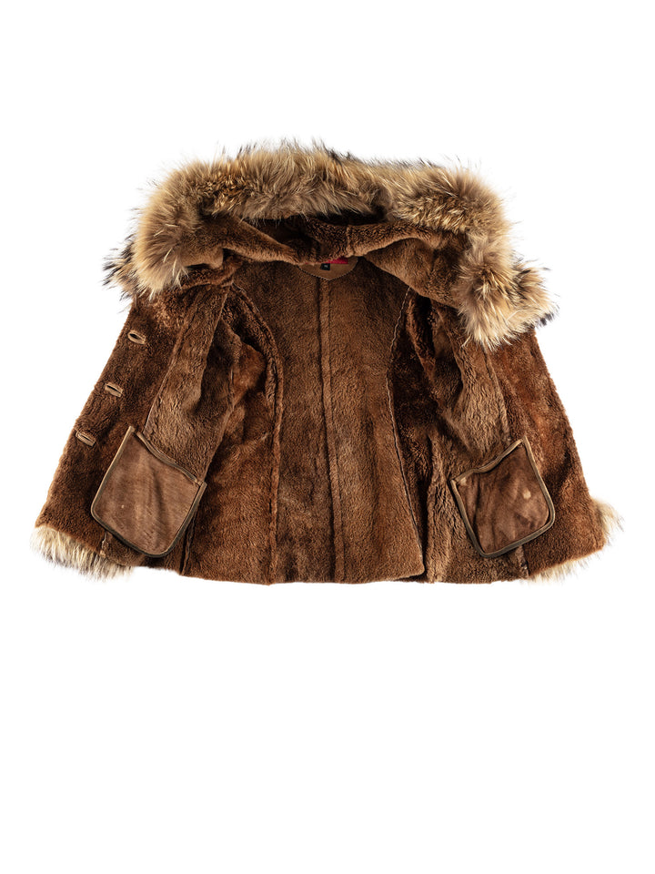 Vintage 70's Women Sheepskin Coat in BeigeMN664