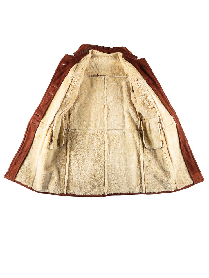 Vintage 80's Women Sheepskin Coat in BrownMN443