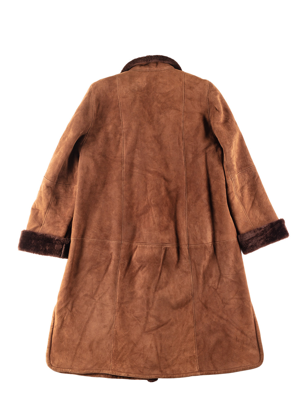 Vintage 80's Women Sheepskin Coat in Brown