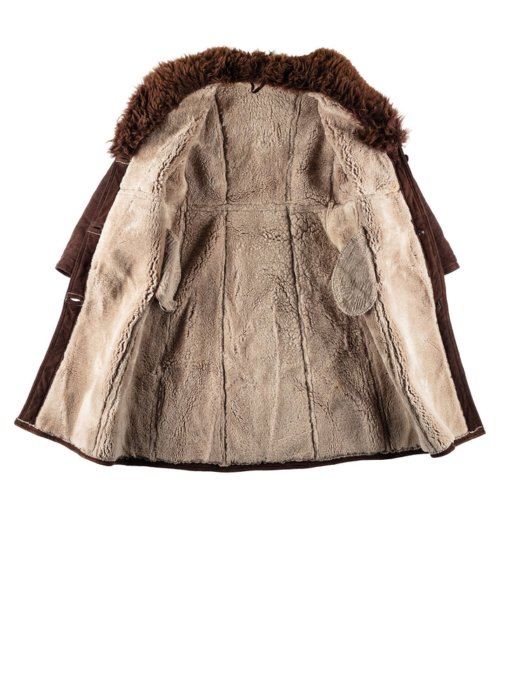 Vintage 70's Women Sheepskin Coat in BrownMN506