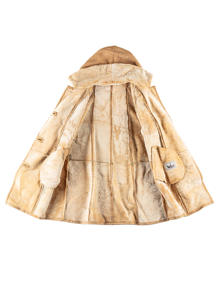 Vintage 70's Women Sheepskin Coat in BeigeMN748