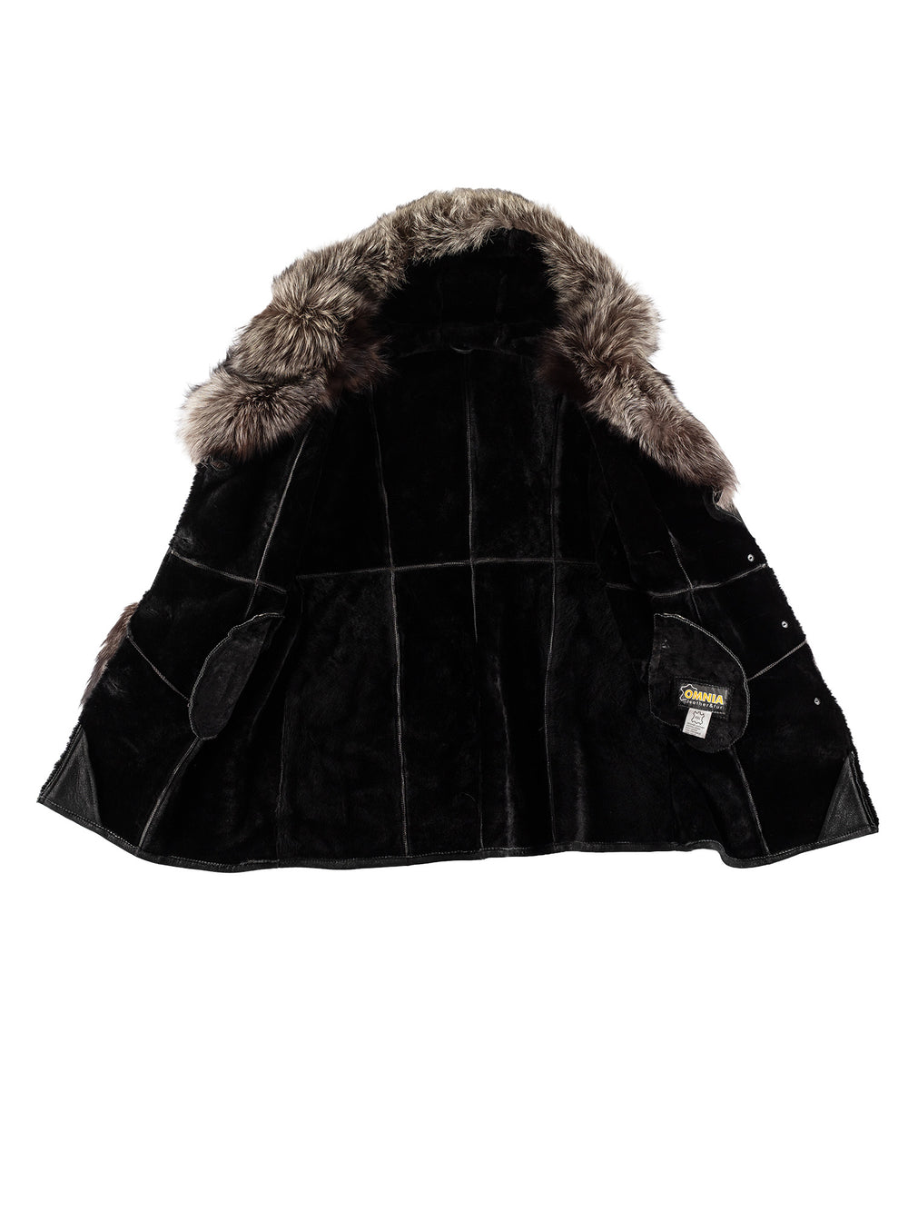 Vintage 70's Women Sheepskin Coat in BlackMN491