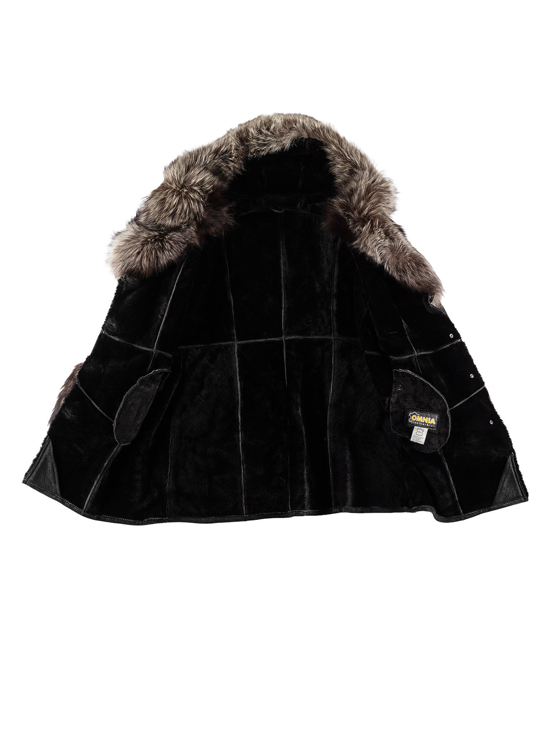 Vintage 70's Women Sheepskin Coat in BlackMN491