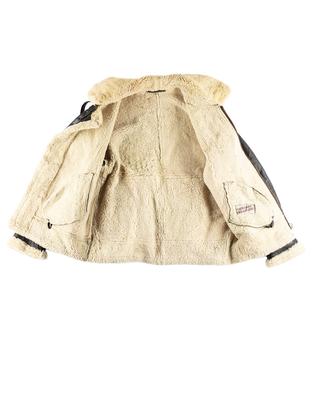 Vintage 80's Men Sheepskin Jacket in BlackVN457