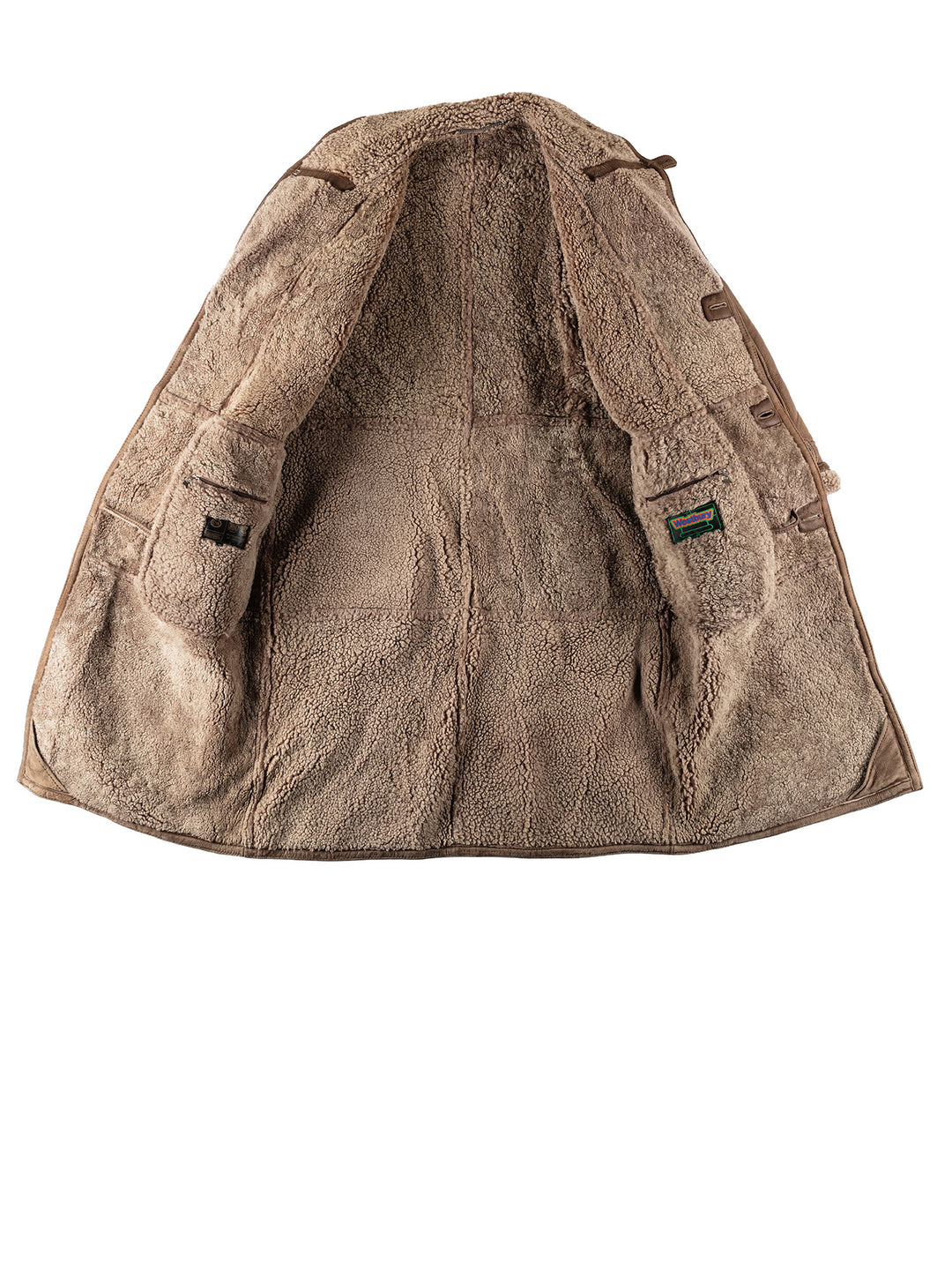 Vintage 80's Men Sheepskin Coat in BrownVN432