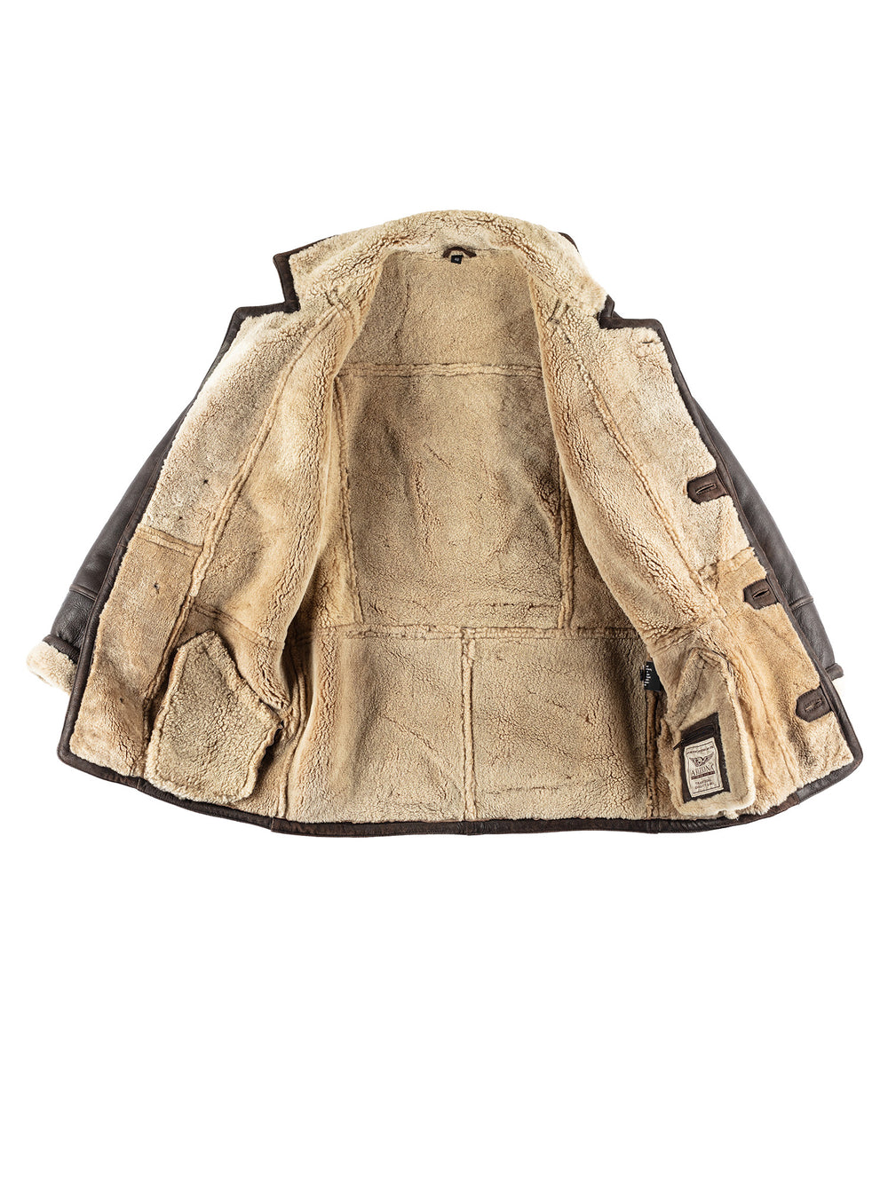 Vintage 80's Men Sheepskin Coat in BrownVN447