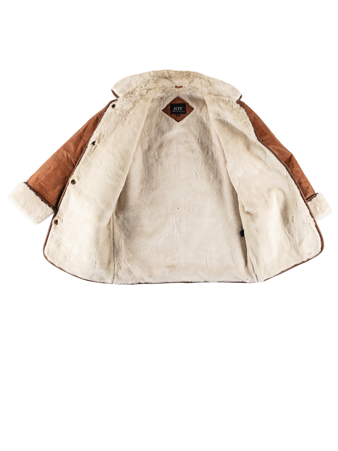 Vintage 80's Women Faux Sheepskin Coat in BrownMN358