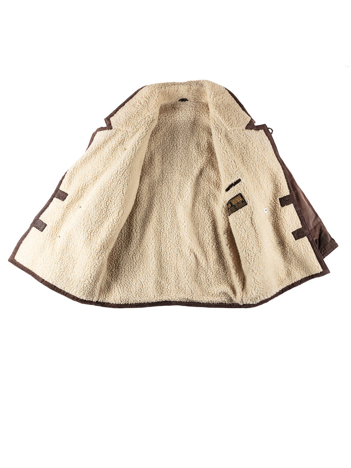 Vintage 80's Men Sheepskin Coat in BrownVN552