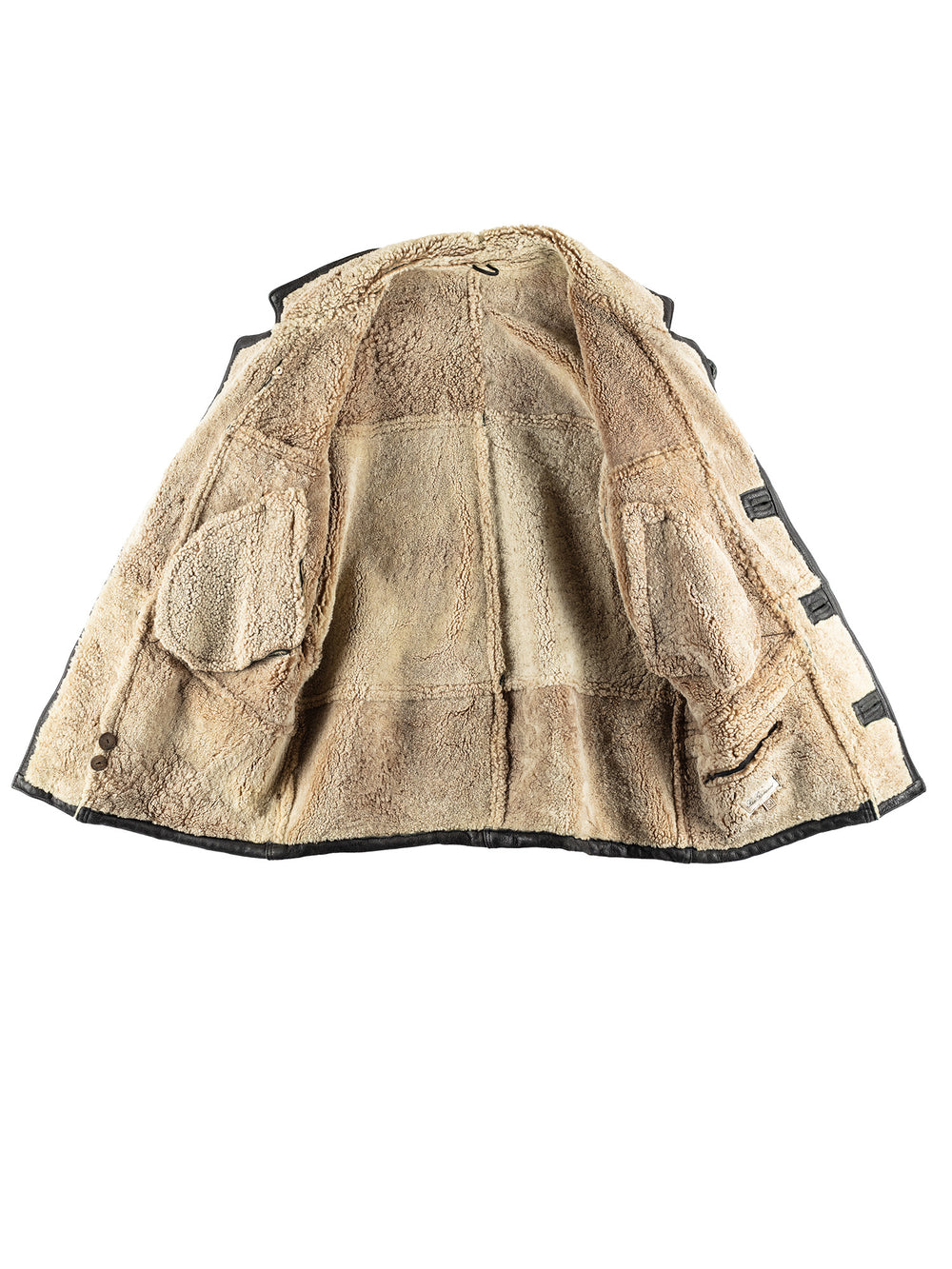 Vintage 80's Men Sheepskin Coat in BlackVN459