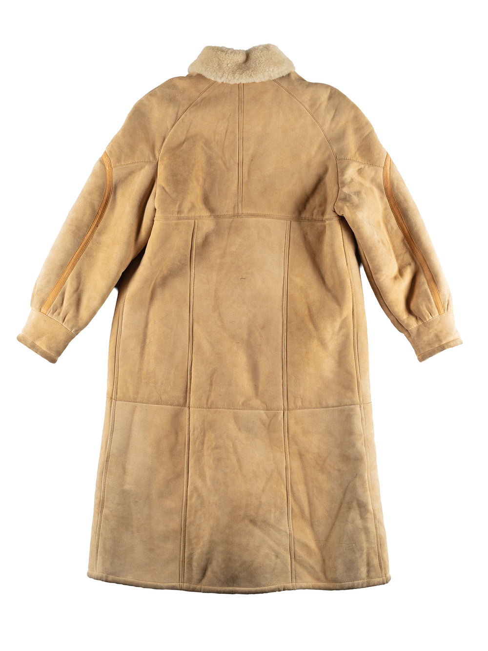 Vintage 90's Women Sheepskin Coat in Beige