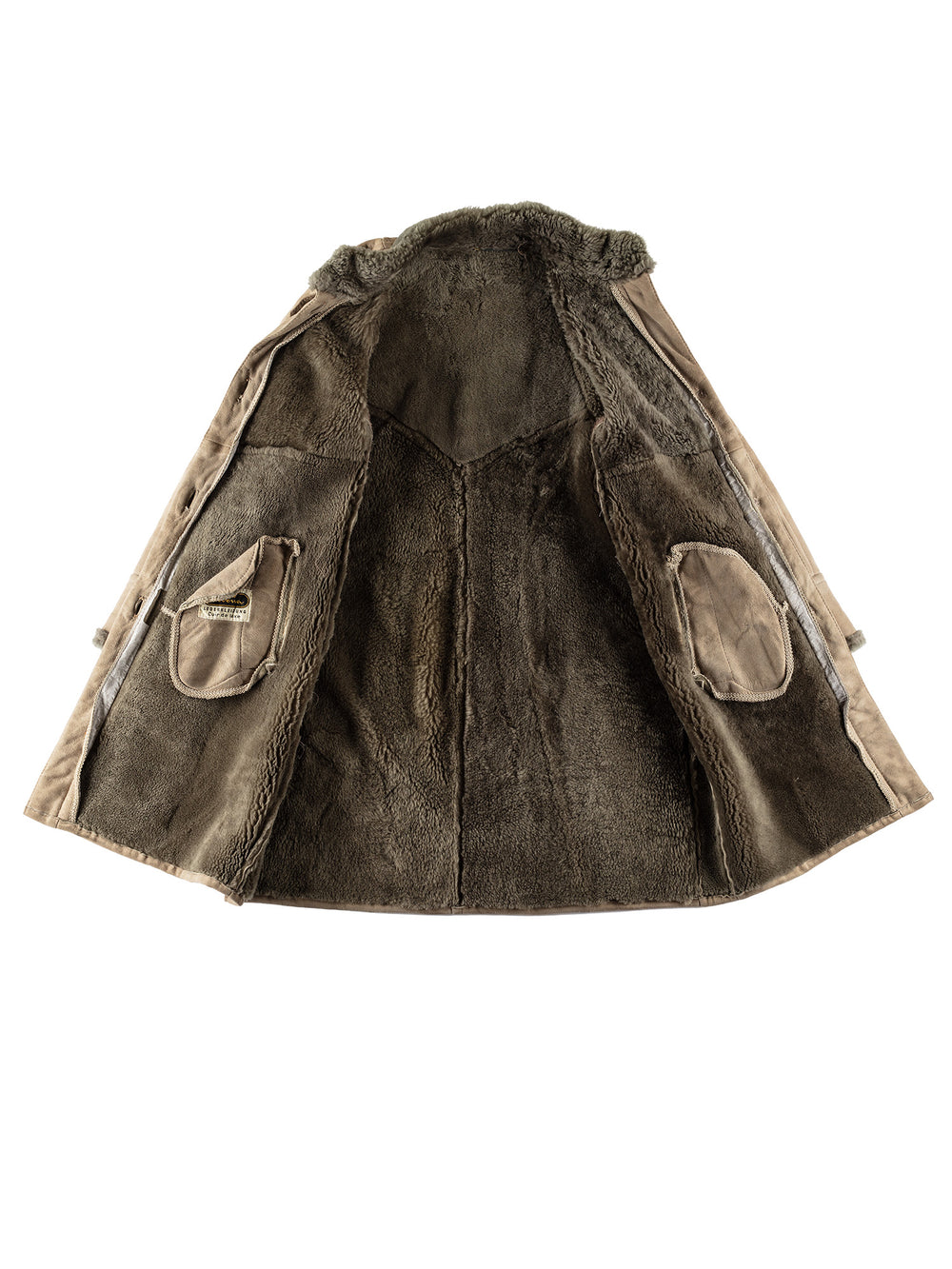 Vintage 70's Women Sheepskin Coat in BeigeMN669