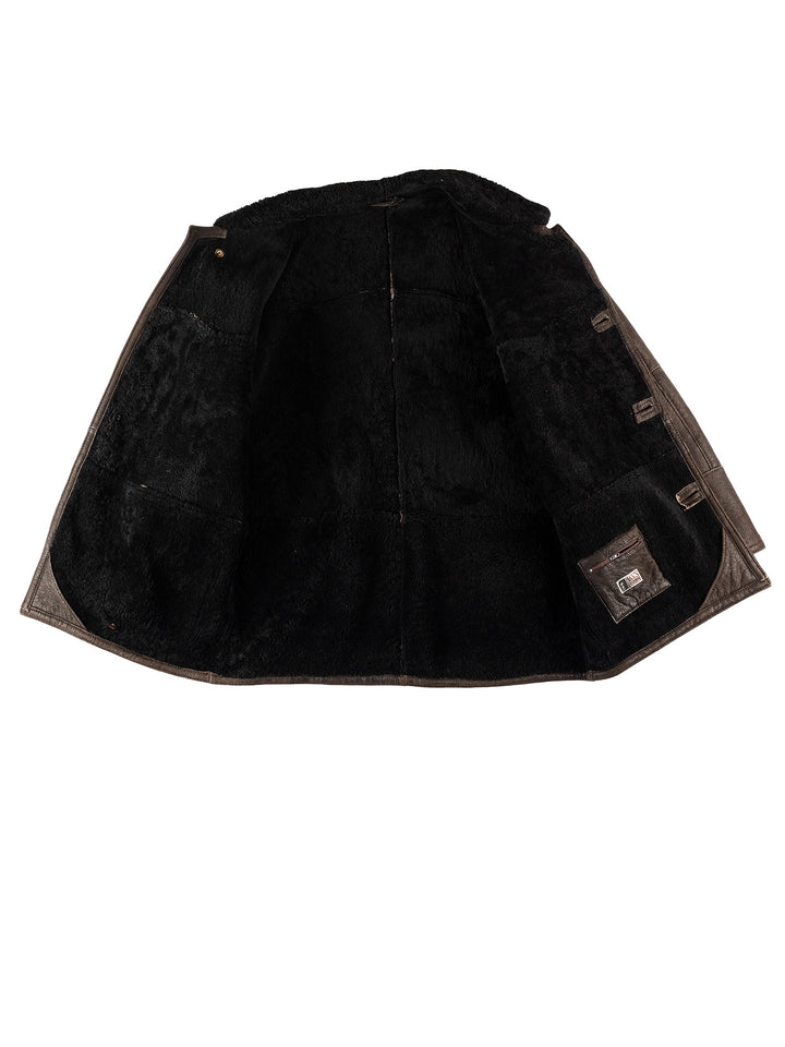 Vintage 80's Men Sheepskin Coat in BrownVN672
