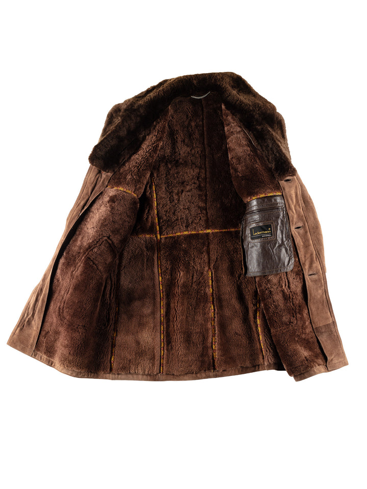 Vintage 70's Men Sheepskin Coat in BrownVN773