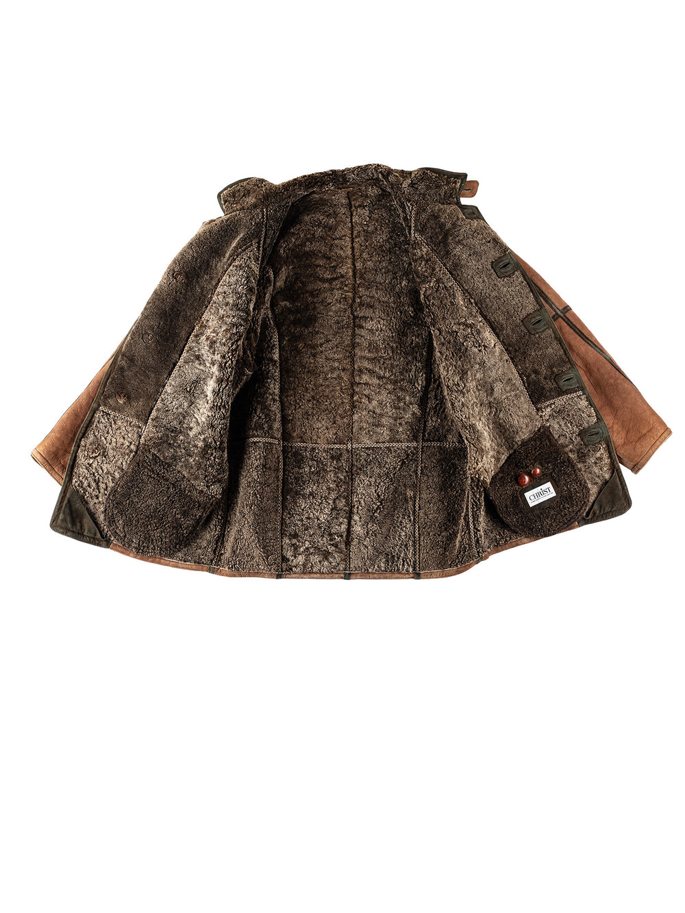 Vintage 80's Men Sheepskin Coat in BrownVN343