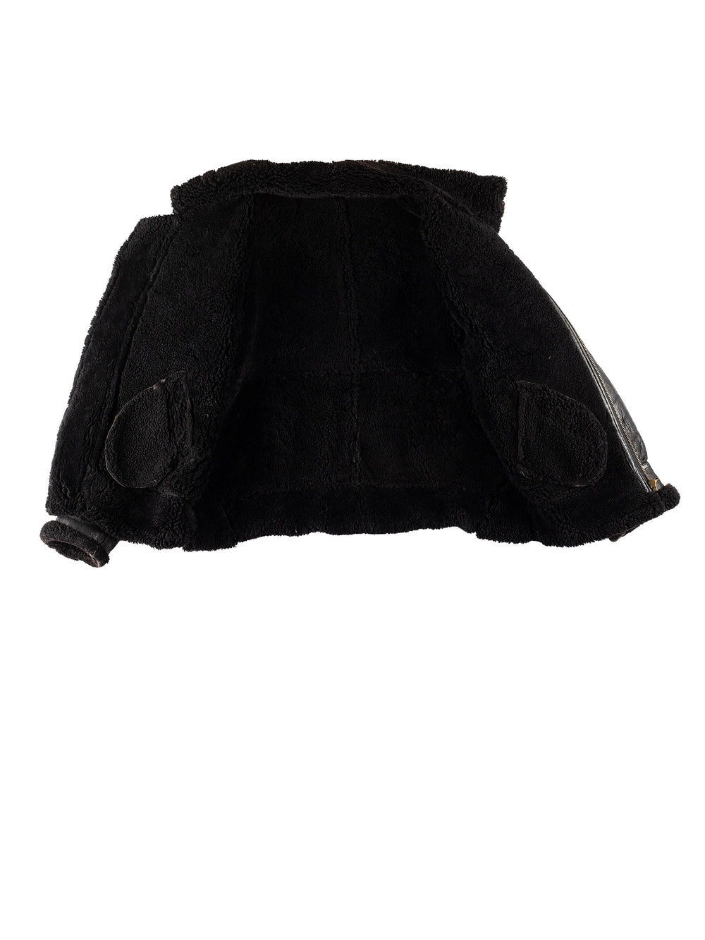 Vintage 80's Men Sheepskin Jacket in BlackVN783