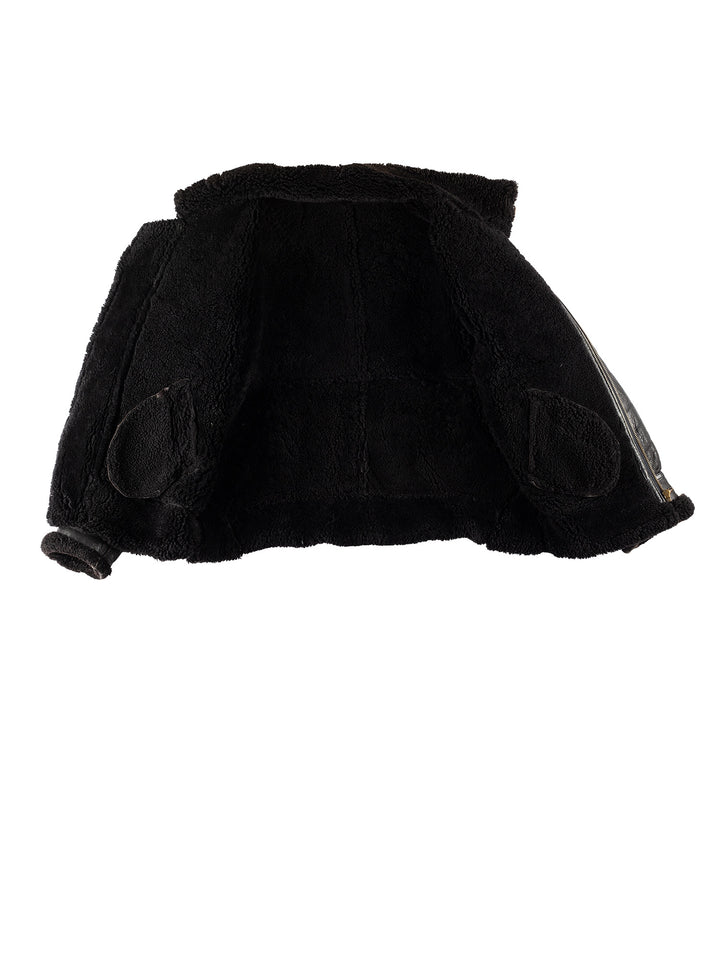 Vintage 80's Men Sheepskin Jacket in BlackVN783