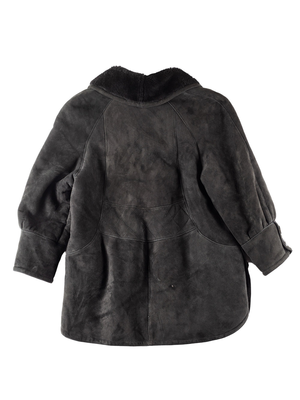 Vintage 90's Women Sheepskin Coat in Black