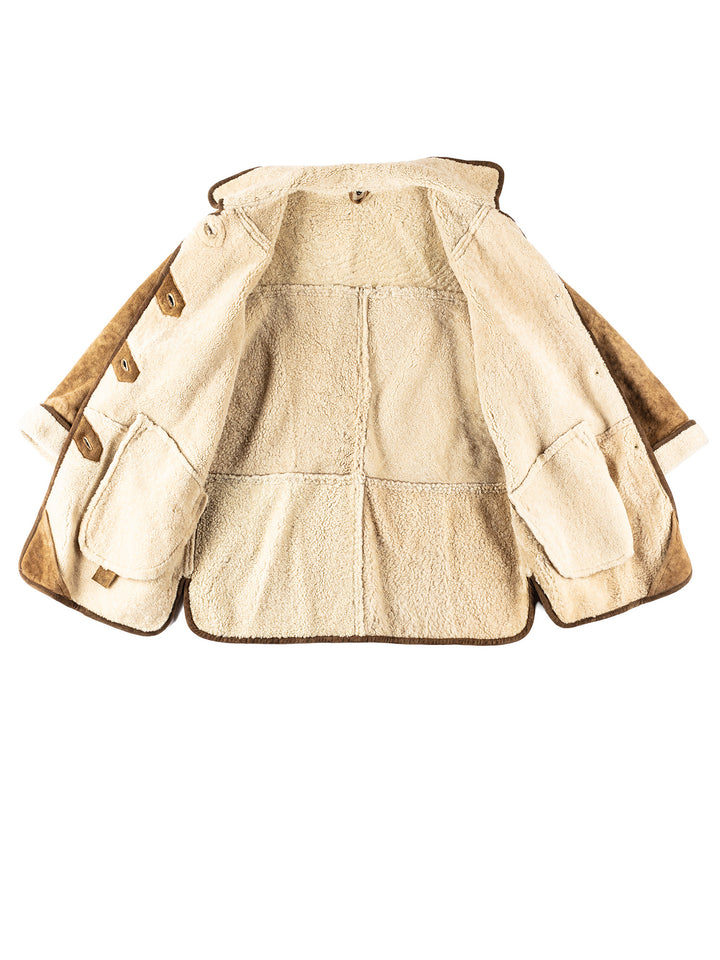 Vintage 80's Women Sheepskin Coat in BrownMN322