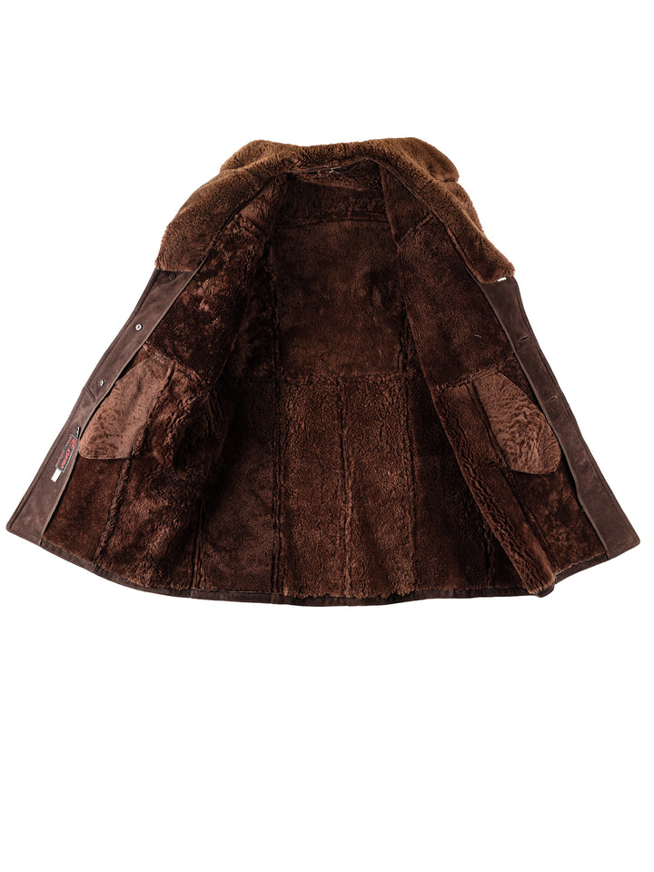 Vintage 70's Men Sheepskin Coat in BrownVN351