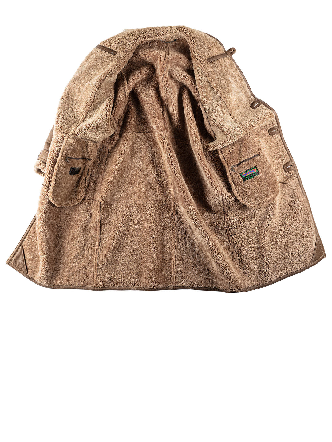 Vintage 80's Men Sheepskin Coat in BrownVN681