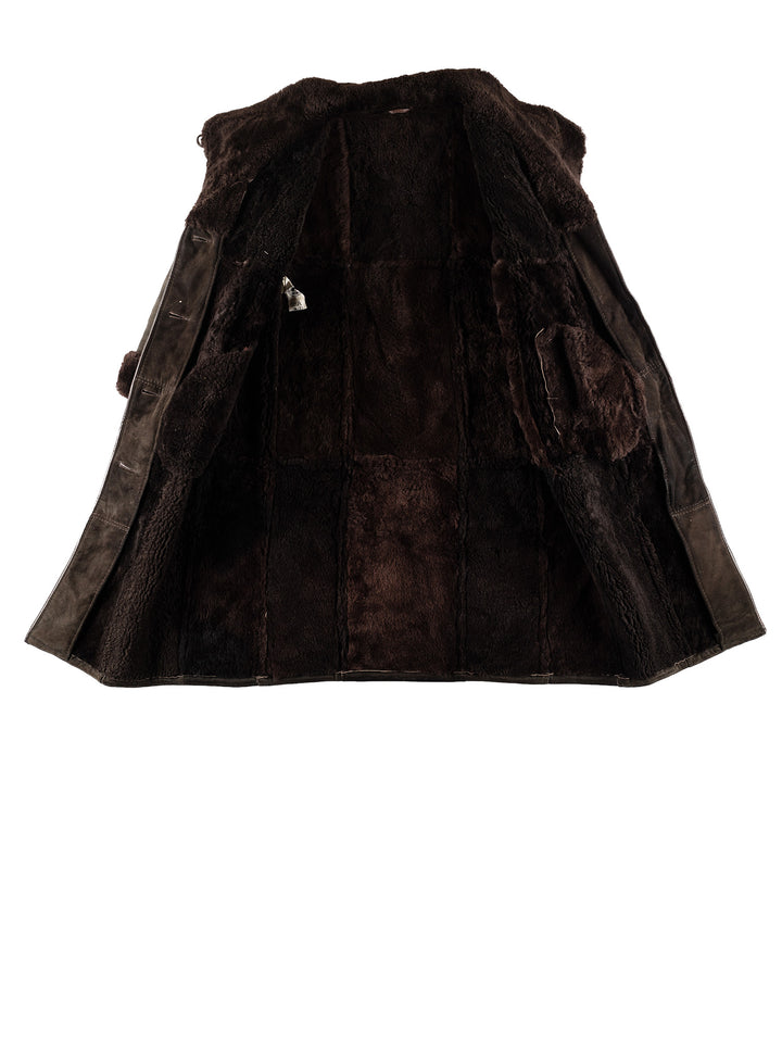 Vintage 80's Women Sheepskin Coat in BrownMN498