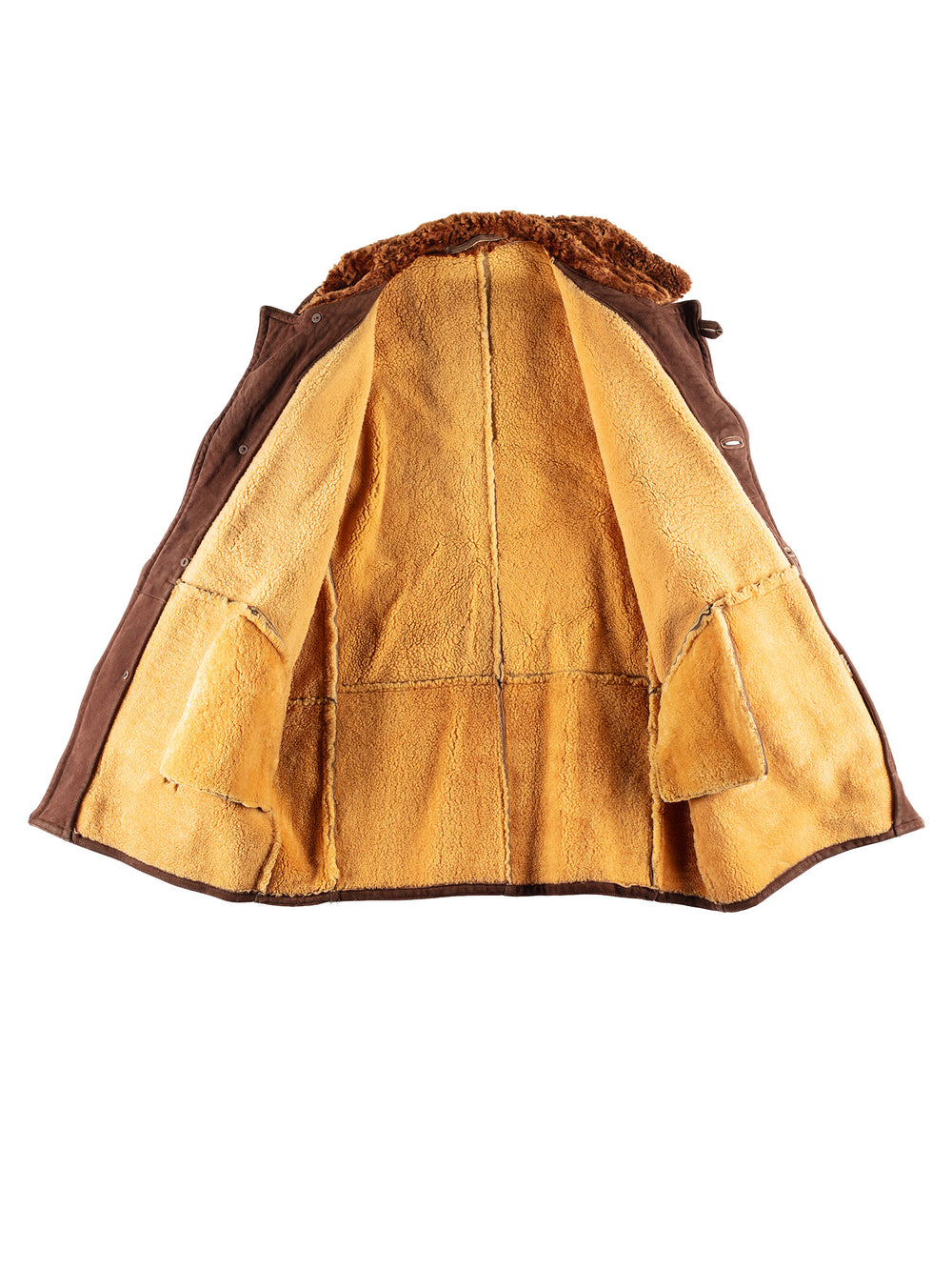 Vintage 80's Men Sheepskin Coat in BrownVN434