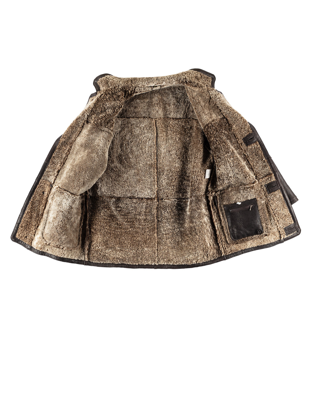 Vintage 80's Men Sheepskin Coat in BlackVN743