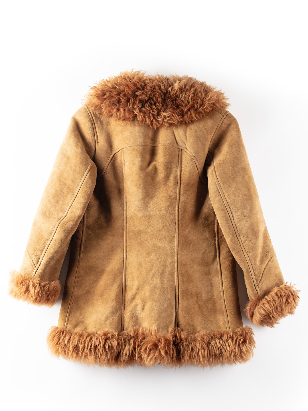 Vintage 70's Women Sheepskin Shearling Coat in Brown