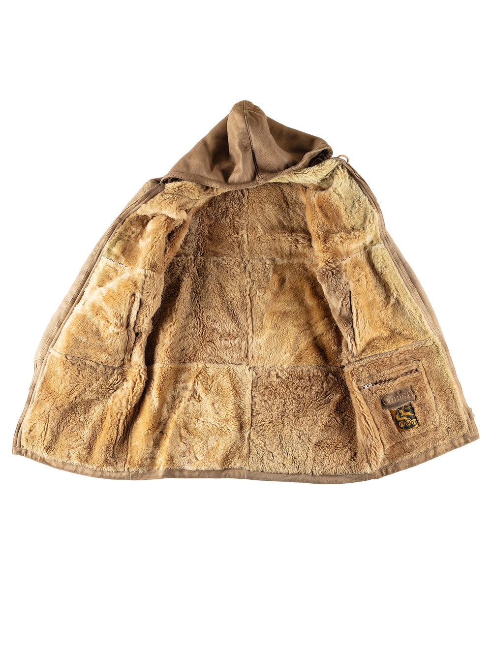 Vintage 80's Women Sheepskin Coat in BeigeMN476