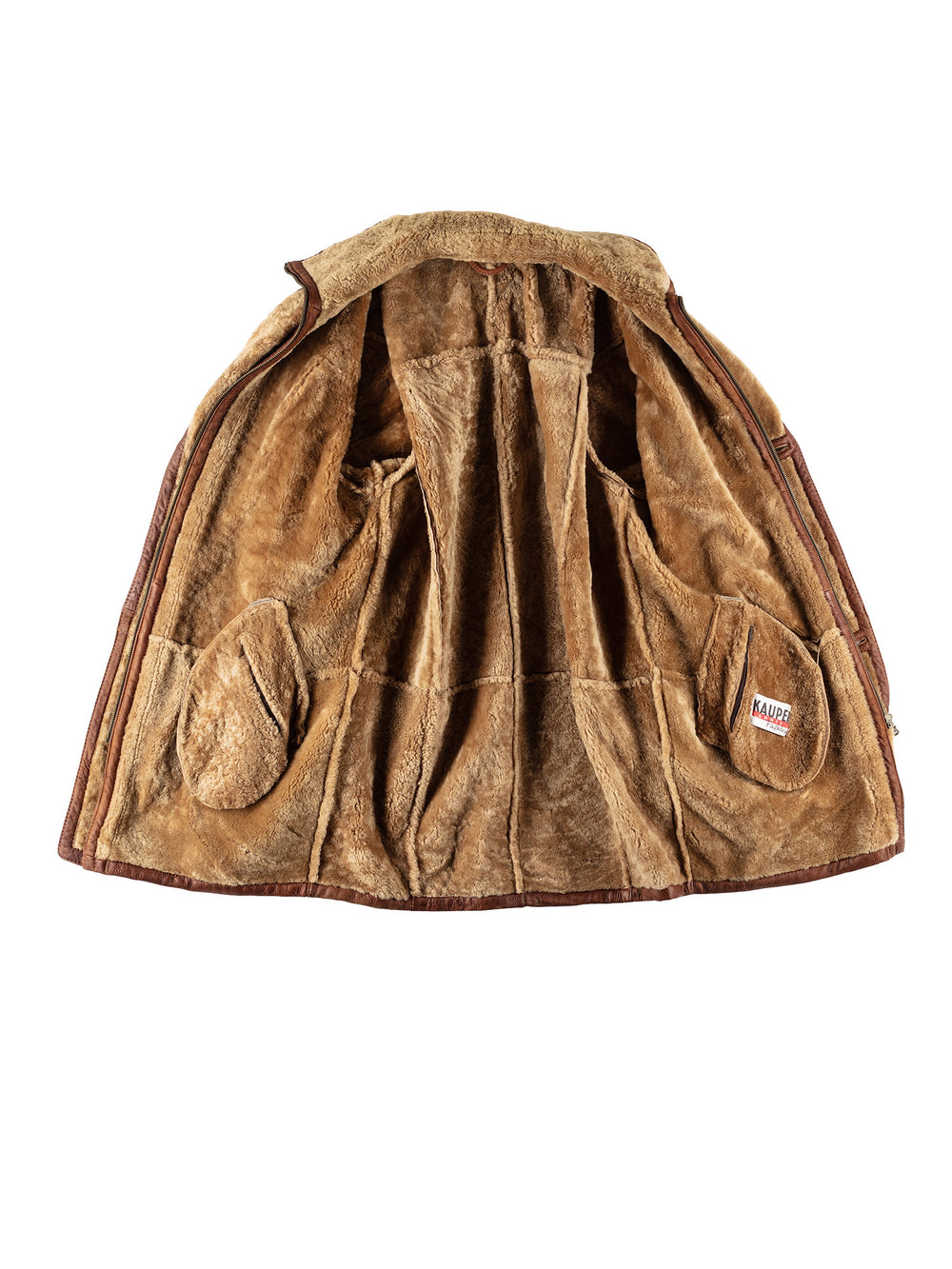 Vintage 80's Men Sheepskin Coat in BrownVN578