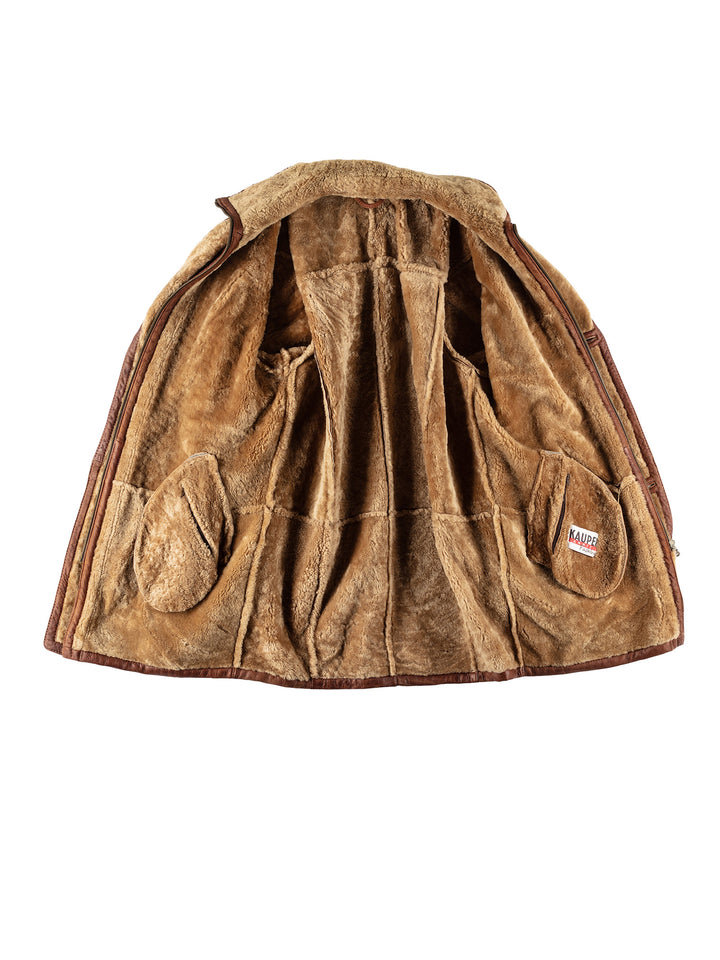 Vintage 80's Men Sheepskin Coat in BrownVN578