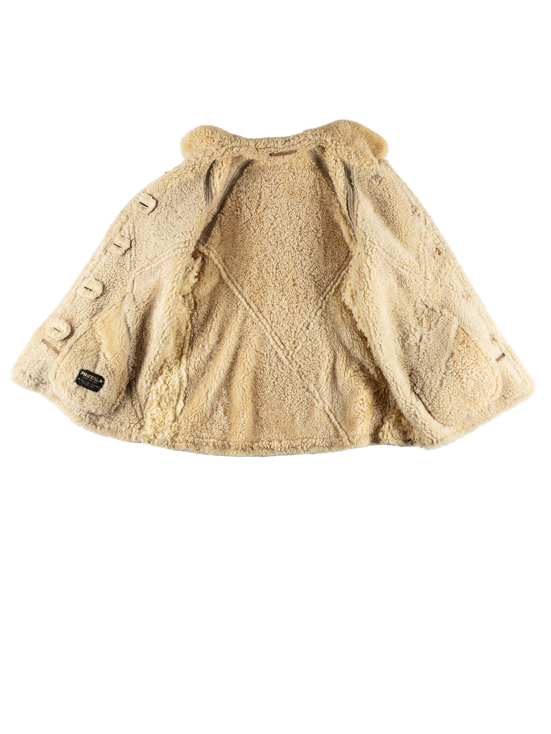 Vintage 80's Women Sheepskin Coat in BeigeMN434