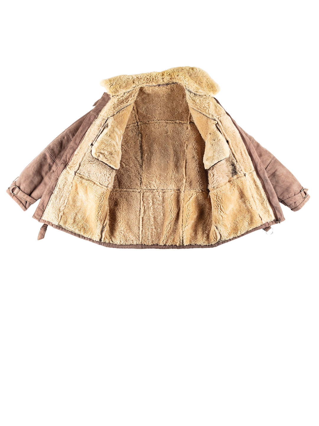 Vintage 80's Men Sheepskin Coat in BrownVN753