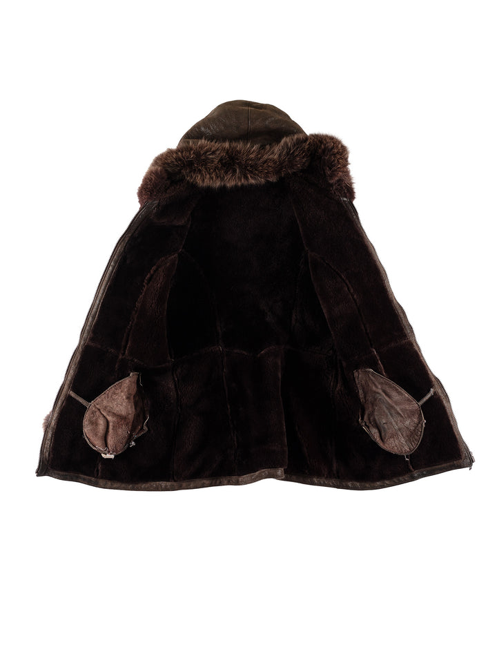 Vintage 70's Women Sheepskin Coat in BrownMN787