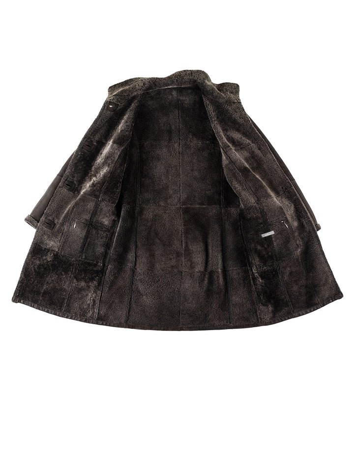 Vintage 80's Women Sheepskin Coat in BrownMN368