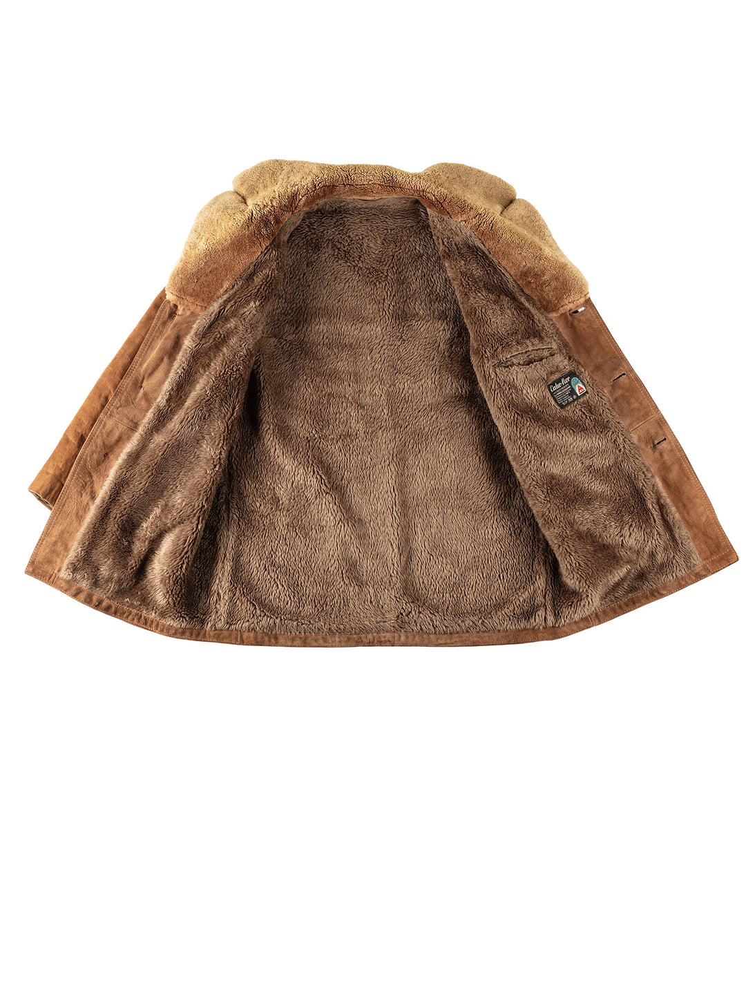 Vintage 80's Men Faux Sheepskin Coat in BrownVN350