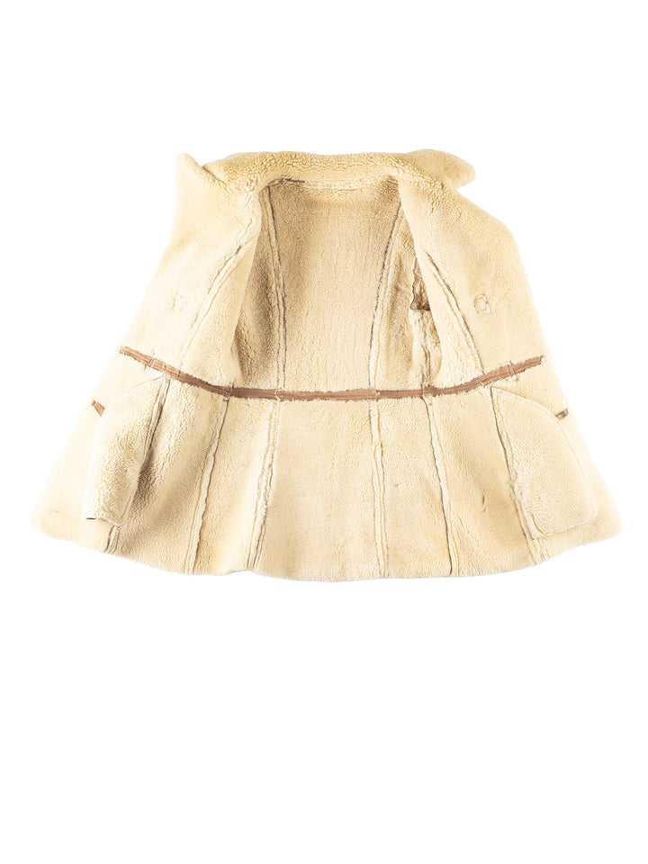 Vintage 70's Men Sheepskin Coat in BeigeVN314