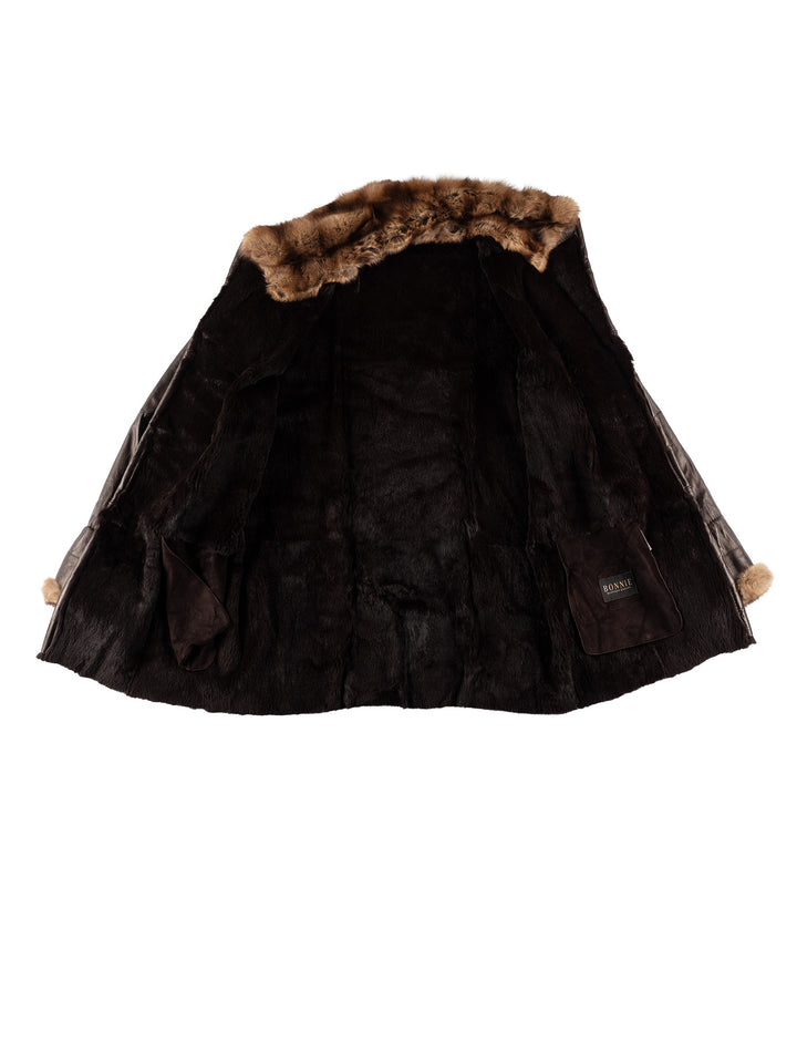 Vintage 80's Women Sheepskin Coat in BrownMN632